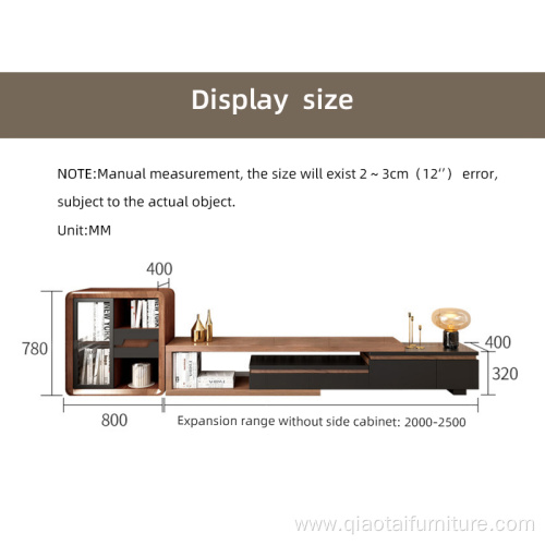 Modern Walnut Color Storage TV Cabinet With Drawers